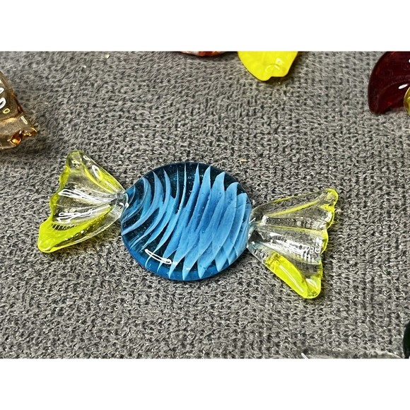 Vintage Murano Style Blown Glass Wrapped Art Glass Candy Pieces Lot of 5 2” - Picture 9 of 10